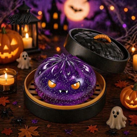 Dumpling Shaped Toy 1/6Pcs Halloween Stress Relief Toy, Devil Pumpkin Eyeball Skeleton Squeeze Party Favors Anxiety Reduction Dough Bun Fidget