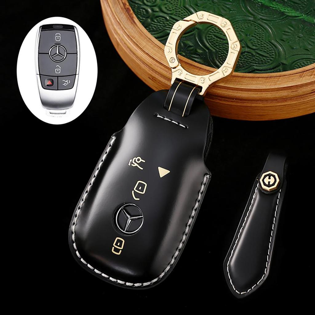 Suitable for 2025 Mercedes-Benz McBach S400 GLS350 Handmade Cowhide High-End Car Key Cover keychain car key case
