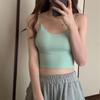 Kadın Kırpma Üstleri Seksi Düz Renk Kaşkorse Buz Ipek Tüp Üst Dikişsiz Spor Tank Top Kablosuz Iç Çamaşırı Yastıklı Sütyen Bralette Yelek