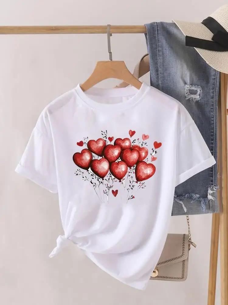 Short Sleeve Women Print Summer TShirt Fashion Clothing Graphic T-shirts Watercolor Flower Cute Clothes Lady Casual Tee