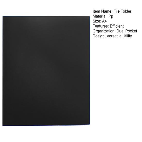 File Folder with Pockets Prong Fasteners PP Plastic A4 Size Waterproof Tear-Resistant