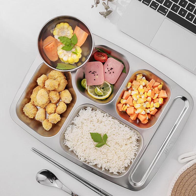 304 Stainless Steel 6-Compartment Rectangular Lunch Tray