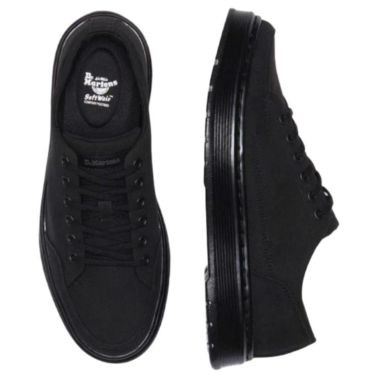 Dr. Martens Brookline Canvas Lace-Up Round-Toe Low-Top Casual Shoes Unisex Casual Shoes Black 40661001