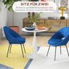 Round Dining Table, Powder-Coated Steel, MDF with Melamine, Non-Slip Feet, 70 X 74 Cm, White