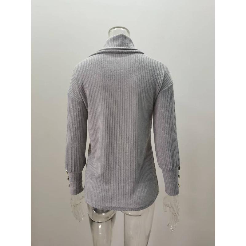 Fall and Winter Women's Caput Mortuum High Neck Knit Sweater