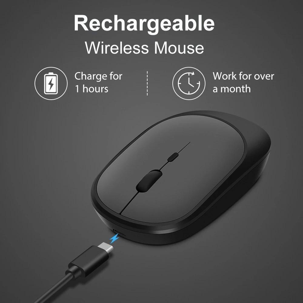 Mute Mice USB Rechargeable Mouse Gamer Dual Modes Bluetooth-compatible 2.4G Wireless Mouse For Laptop Pad Tablet Macbook Mause