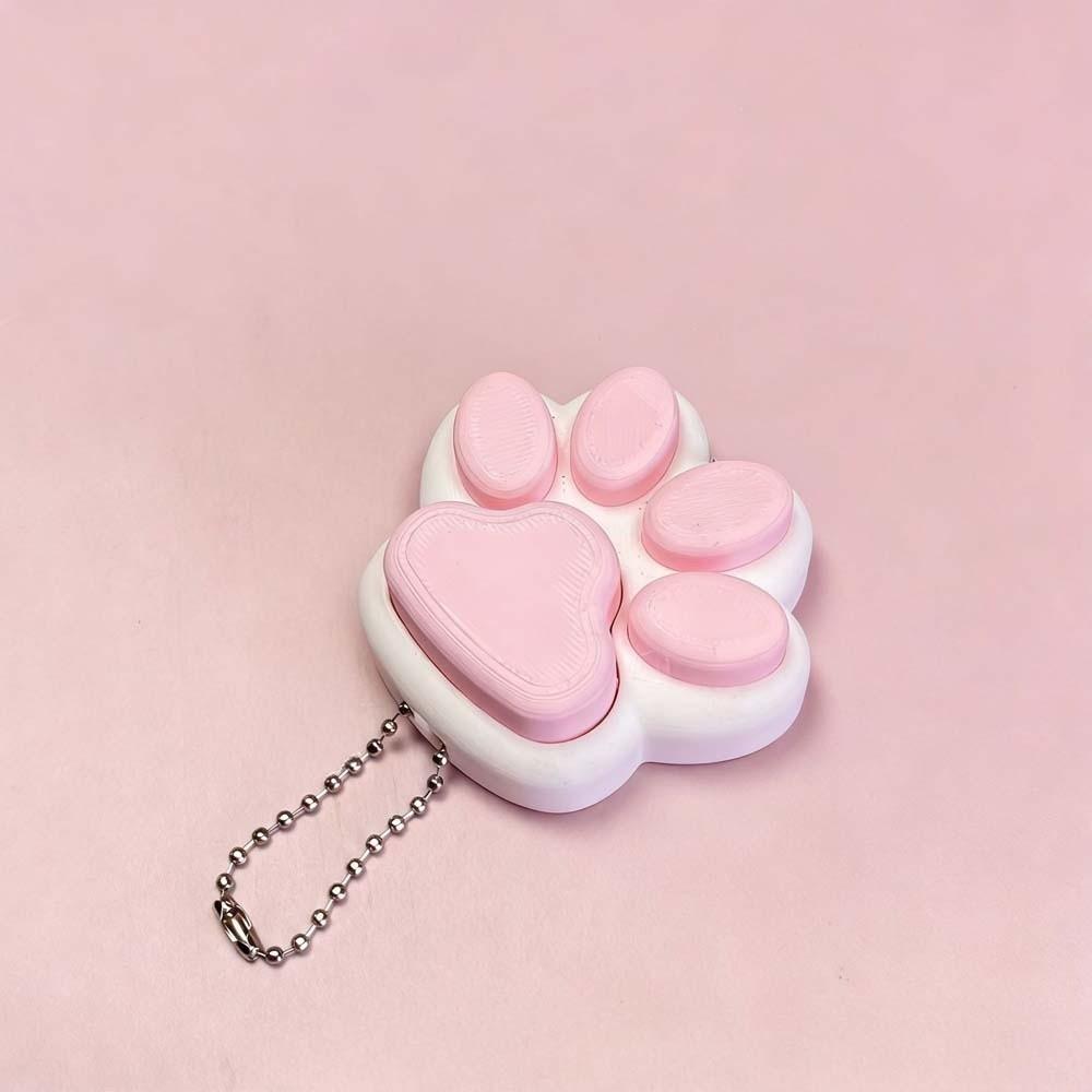 3D Printed Foods Clicker Key Chain Cat Paw Pendant Cartoon Tortoise Sensory Clicker Simulation Cake Love Heart