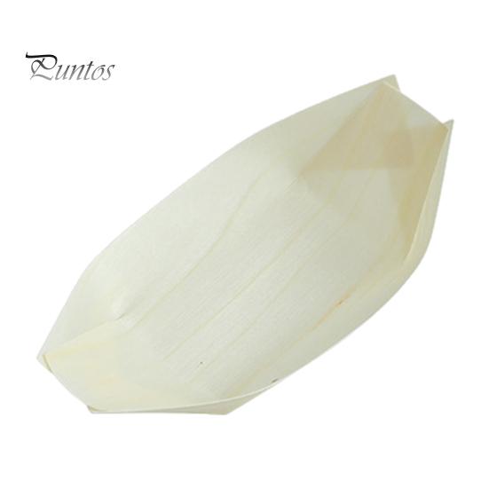 

50 шт. деревянный поднос для закусок, экологически чистые одноразовые тарелки для закусок в форме лодки, нетоксичные сервировочные подносы для вечеринок, свадеб, семейных посиделок 4Inch