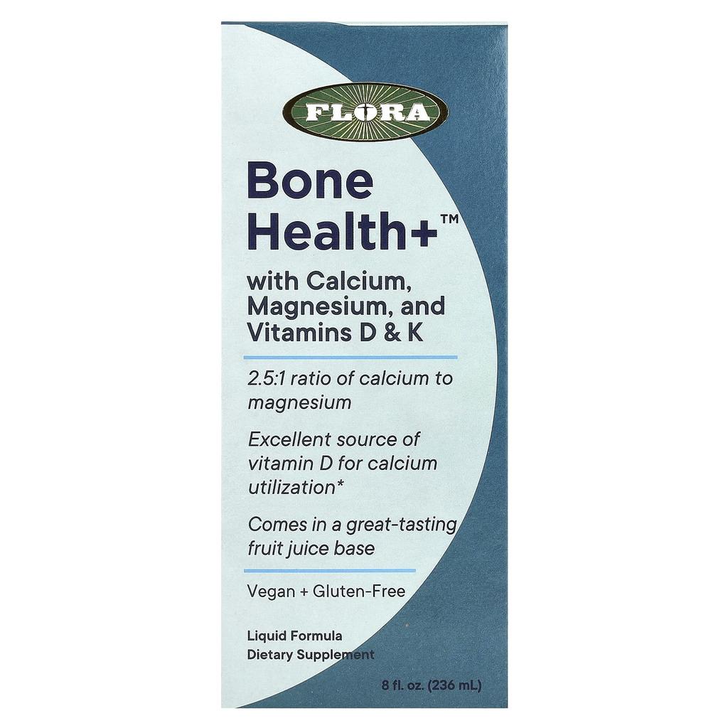 Flora Bone Health+ with Calcium, Magnesium and Vitamins D & K, Liquid, 8 Fl Oz (236ml)