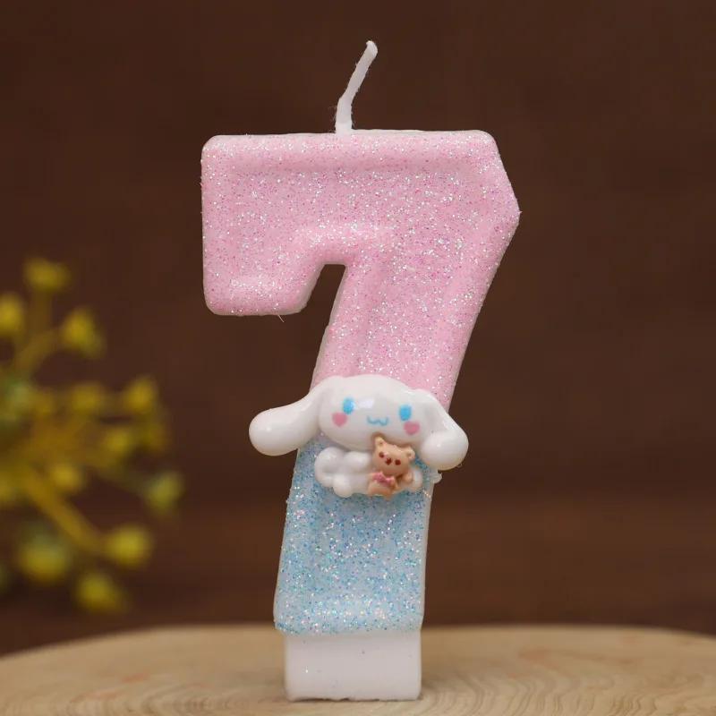 0-9  Birthday Number Candles Cute Number Candle Cinnamoroll Pink Blue Candles Top of Cake Baby Birthday Party Supplies Toy
