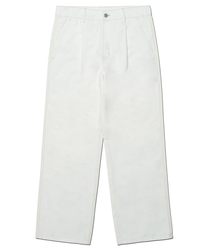 Nomaenyueol Half & Half Corduroy Pants - White