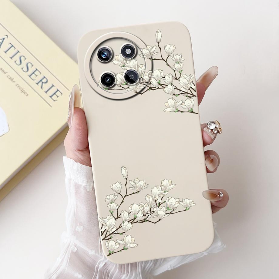 Flower Girly Fashion Phone Case For Realme 11 4G / Realme RMX3636 6.4" Back Cover Butterfly Love Heart Bumper Fundas Matte Capa