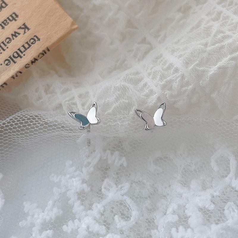 Nischen Doppelschicht Schmetterlingsohrringe High-End Neu Modisch Ins-Stil Einfache Ohrringe