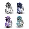 High Quality Women'S Rose Zircon Ring Copper Silver Plated Creative Flower Ring
