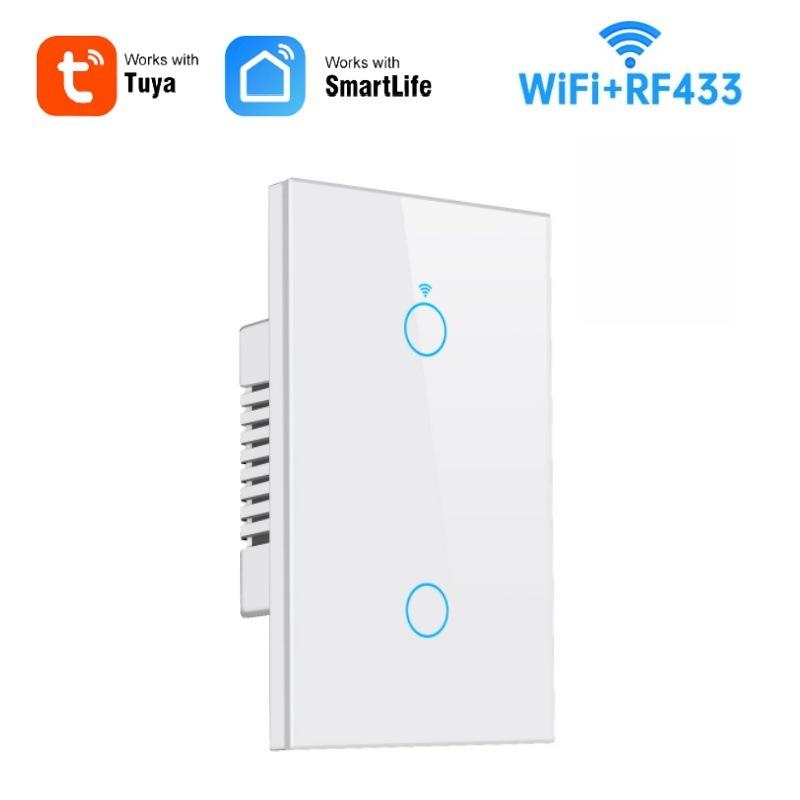 Graffiti US 120 WiFi+433 Smart Light Switch: Single/Zero Fire, Universal Model, Alexa Compatible.