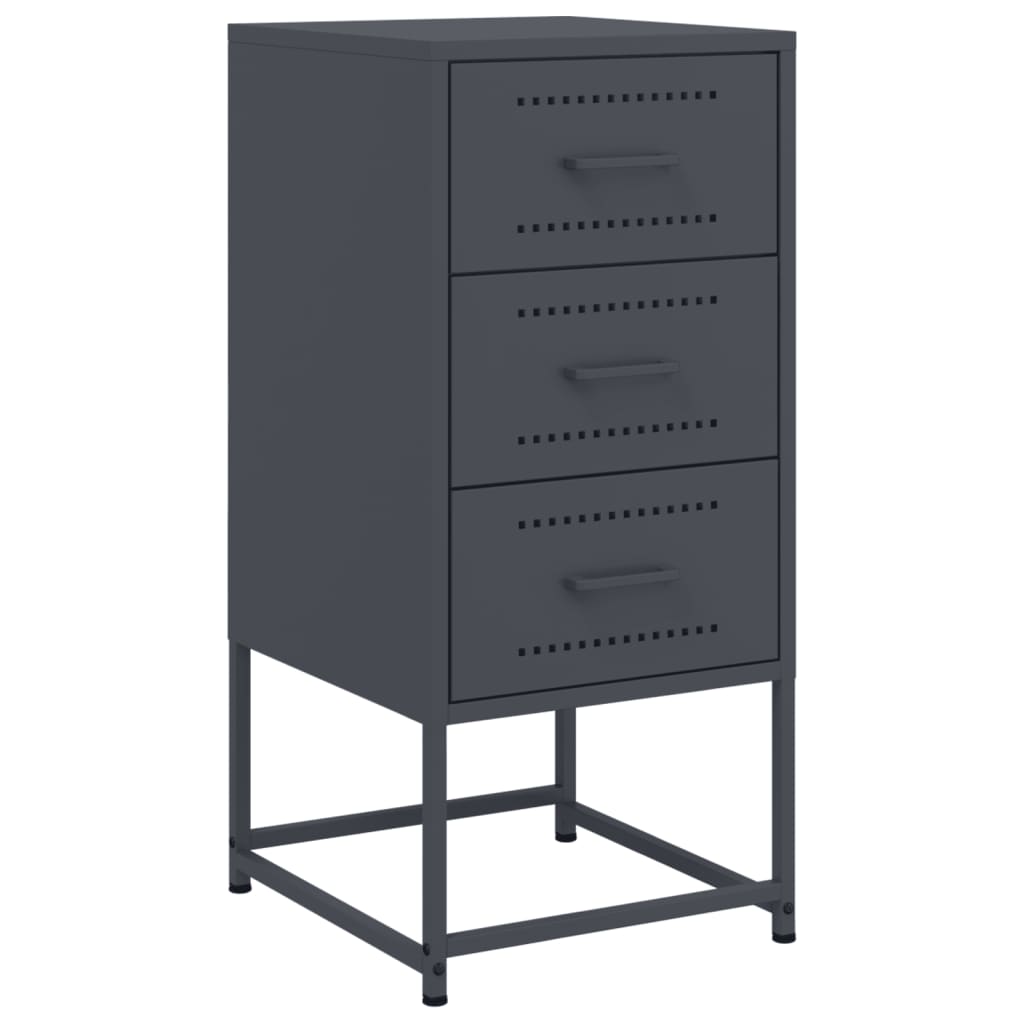 Nightstands (2 pcs) Anthracite 36 x 39 x 78 cm Steel