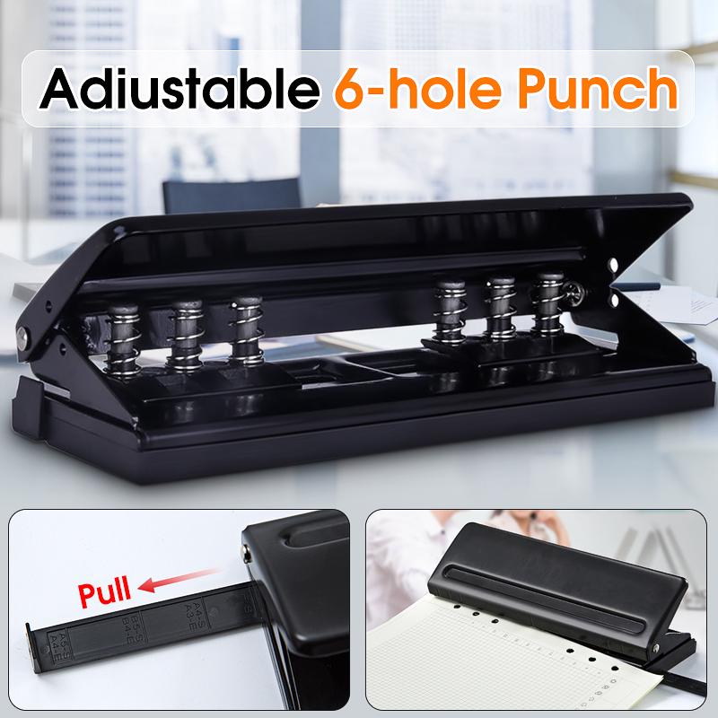 Atfipan Adjustable 6-Holes Punch Loose-leaf Diaries Organizers Paper Punch Staplers Atfipan Adjustable 6-Holes Punch Loose-leaf Diaries Organizers Paper Punch Staplers