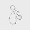 J.LETTER Heart Pearl Keyring SI (JEACEA5BS975SI360)