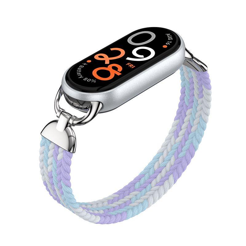 

Braided Solo Loop Band for Xiaomi Smart Band 9 8 Strap Soft Elastic Nylon Bracelet Replacement Wristband for Xiaomi Mi Strap 9/8 M(160-200mm) Фіолетовий