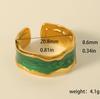 Luxury Non-Fading Drip Oil Open Ring - European and American Style Stainless Steel Statement Jewelry