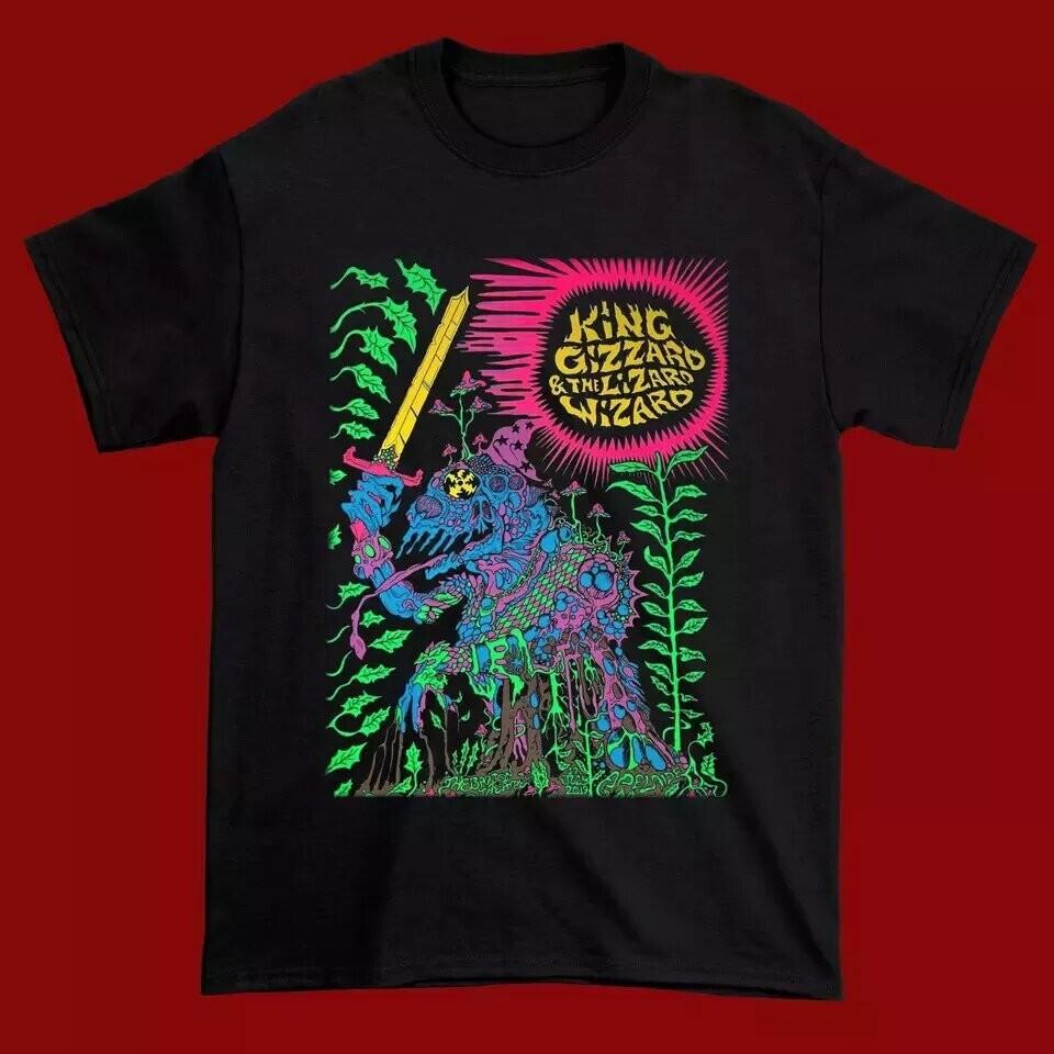 Черная Унисекс Футболка King Gizzard and the Lizard Wizard, Все Размеры S-5XL Унисекс Футболка S