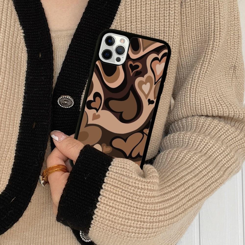 Heart Circle Phone Case Silicone PC+TPU For For iPhone 11 12 13 14 15 16 Plus Pro Max Cover