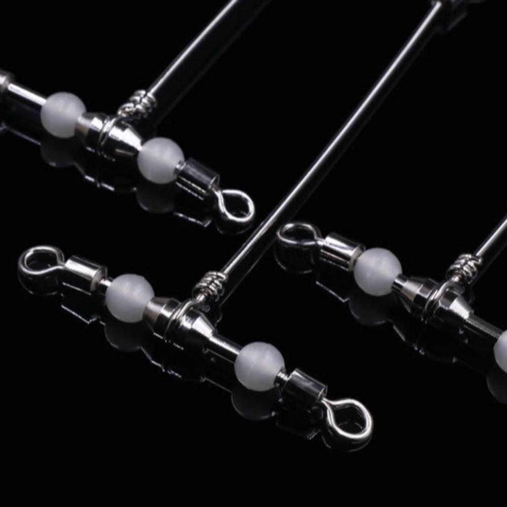 Cross-Line Luminous Beads Saltwater Fishing Barrel Swivel Lure Connector Lure Fishing