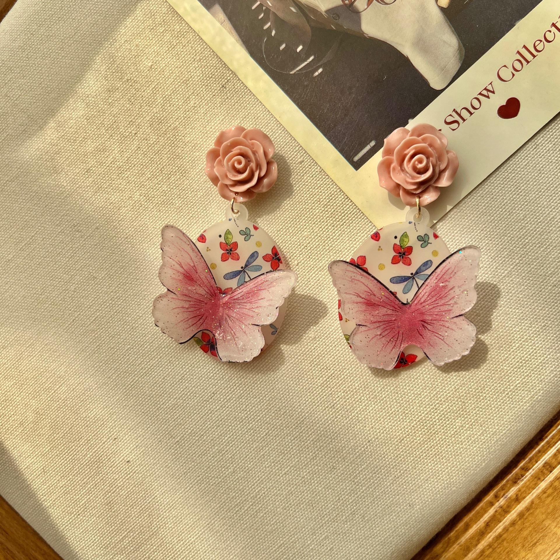 

Модные висячие серьги для женских украшений розовый