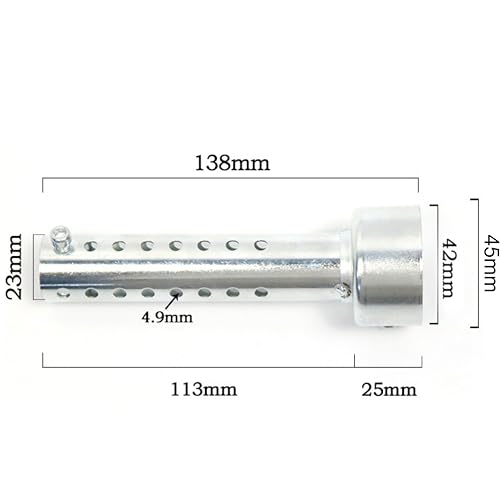 [emmy's Shop] Inner Silencer, Inner Baffle, Motorcycle, Soundproof Silencer, Long, Short (silver, 45mm)