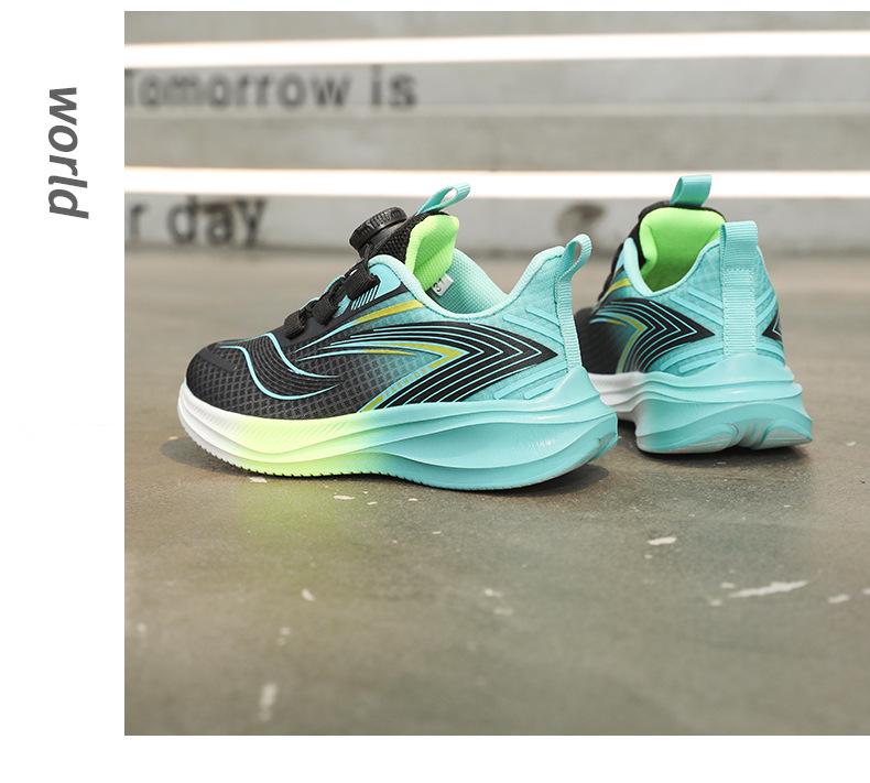 Boys' Autumn Sports Mesh Shoes with Rotating Buckle for Children's Training