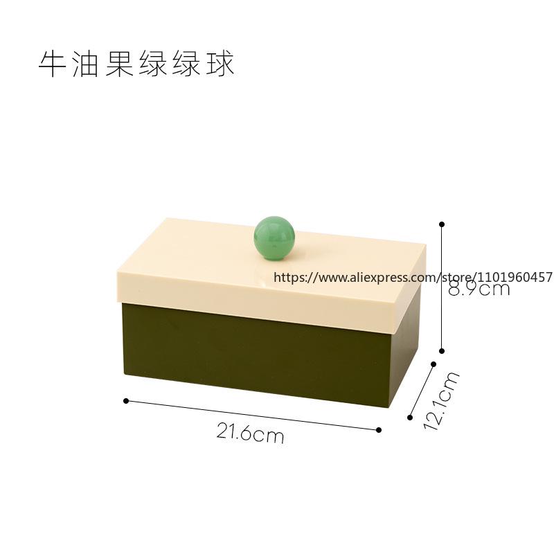 Nordic Ins Style Multi-Functional Storage Box With Handle Handball Cover Dust-Proof Separation Cosmetics Remover Cotton Swab Box
