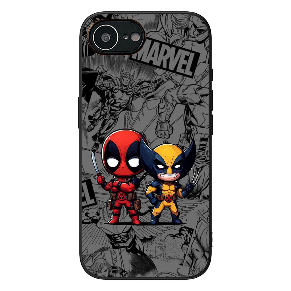 Wolverine Marvel Deadpool Casing Phone Cover for Apple iPhone 16 15 14 11 Pro Max 7 8 Plus SE2 SE3 SE 2022 2020 Case