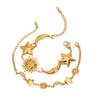 18K Gold Color Star Moon Bracelet Stainless Steel Stackable Bracelet  Summer Fashion