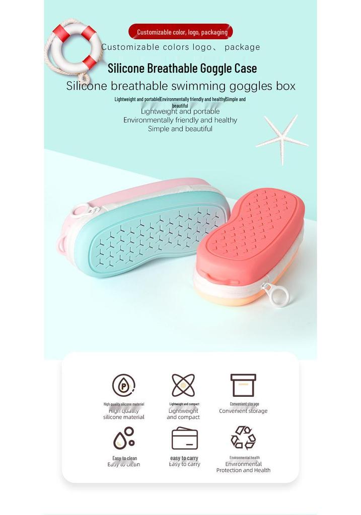 Silicone Swim Goggles Travel Case - Portable Outdoor Sports Accessory