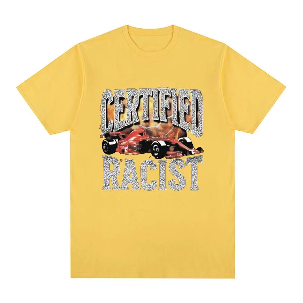 

Сертифицированная футболка с рисунком гоночного автомобиля для женщин, модная ретро-футболка с короткими рукавами, качественная свободная футболка большого размера, уличная одежда 4XL