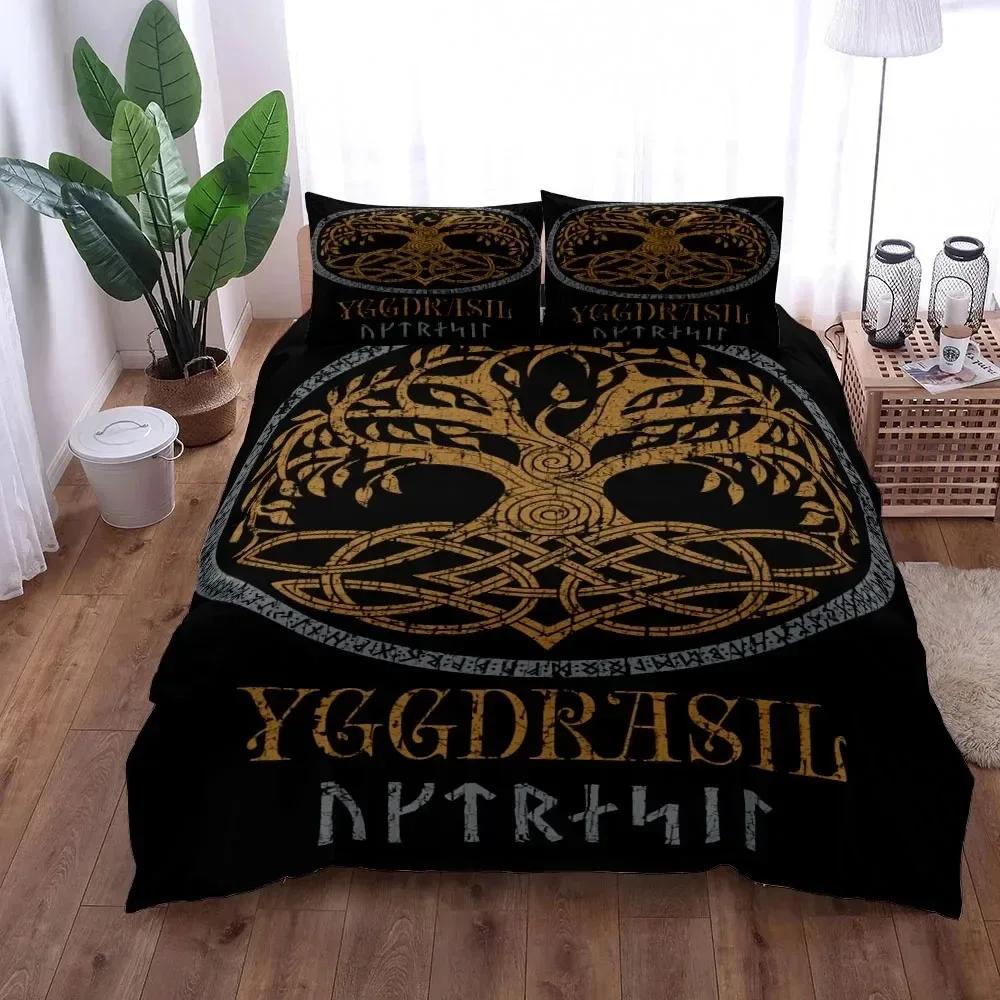 Yggdrasil Tree Of Life Comfortable Duvet Quilt Cover Pillowcase Bedding Set Children Bedroom Decoration Home Textile