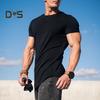 Men Shirt Top Round Neck Short Sleeve Solid Color Design Soft Breathable Regular Fit Casual Sports Fitness Shirt Daily Wear
