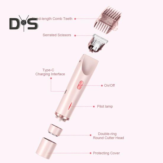 Double-head Women Electric Shaver USB Rechargeable Waterproof Portable Travel Face Body Bikini Area Arm Leg Hair Removal Razor Epilator Trimmer