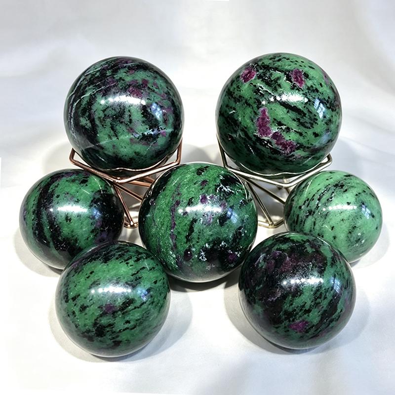 Natural Ruby in Zoisite Crystal Healing Sphere for Halloween Home Decor