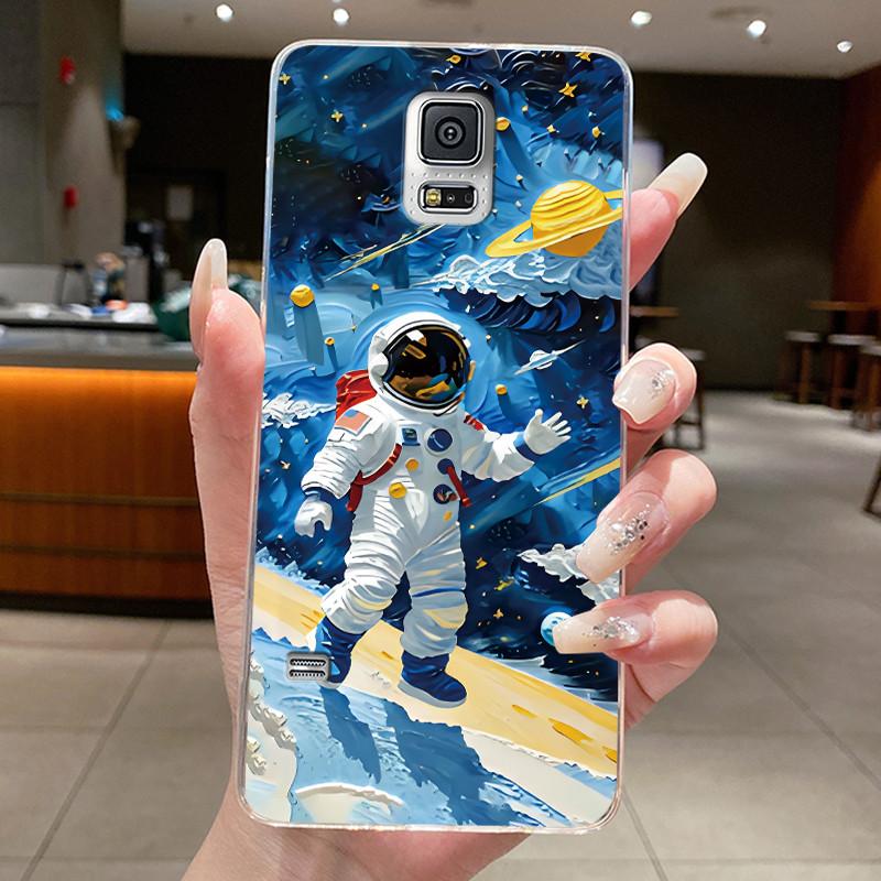 For Samsung Galaxy S5 SV GT-I9600 G900F S5 Neo Silicone Aesthetic Fashion Cute Cat Soft TPU Back Cover Transparent Phone Case