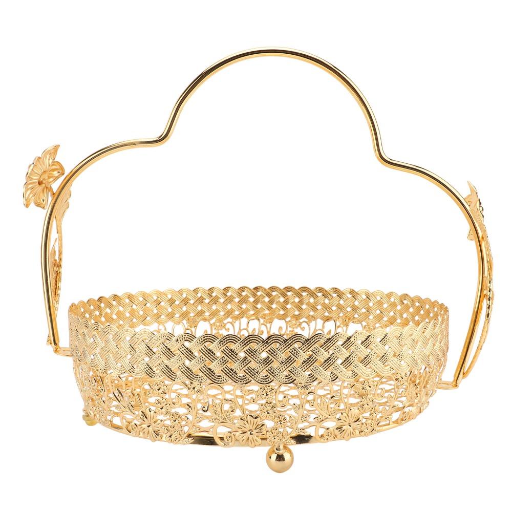 With Handle Metal Fruit Tray Metal Food Display Basket Fruit Serving Basket  Kitchen Countertop