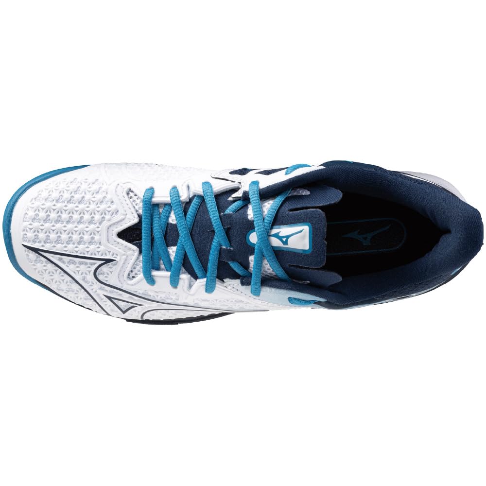 Tennis Shoes Wave Exceed TOUR 6 OC Artificial Grass Court Club Activities Lightweight Soft Tennis Hard Tennis White x Navy x Turquoise cm 2E [Mizuno]