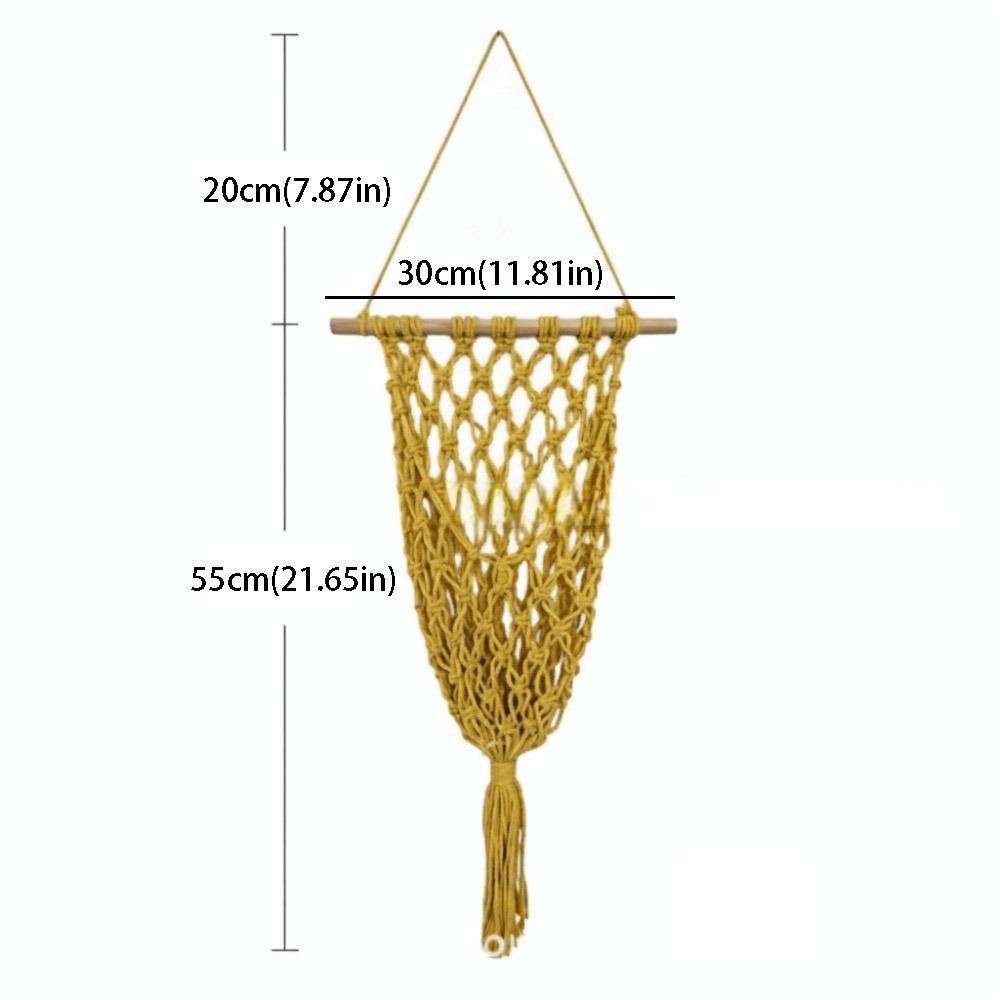 Handmade Woven Hanging Wall Holder Tassel Design Kitchen Storage Rack Vegetable Container Home