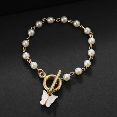 Korean Pearl Butterfly Buckle Bracelet - Stylish Gift for Best Friend's Birthday
