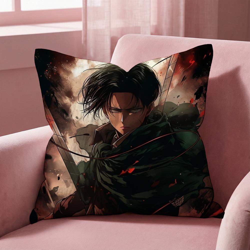 L-Levi A-Ackerman Cushion Cover Multi-Scene Pillow Cover for Home & Car - Reversible, Soft & Durable for Daily Use