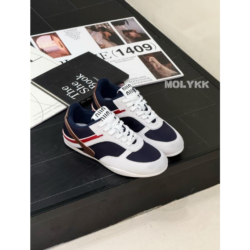 Leather retro color matching soft sole women's spring new breathable comfortable versatile sports and leisure shoes