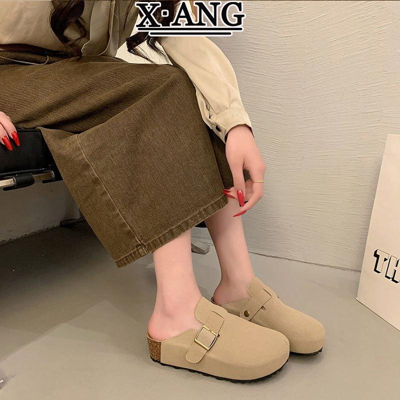 Cowhide version cm platform women's shoes new bag head half slippers summer wear casual cool slippers
