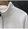 Hong Kong-Style Men's Retro Streetwear Solid Color Half-Zip Long Sleeve Hoodie