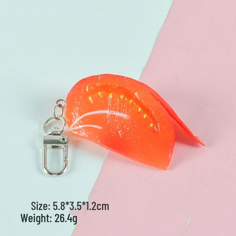Vegetable Keychain Set: Chili, Broccoli, Garlic Food Pendants - Unique Bag Accessories