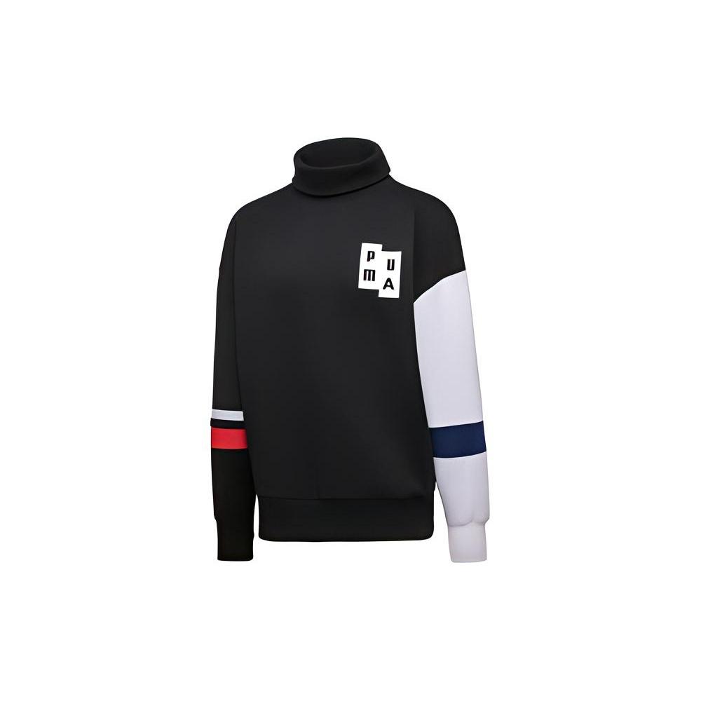 PUMA x ADER Crossover Turtleneck Contrasting Colors Pullover Couple Style Black Men's 576958-01